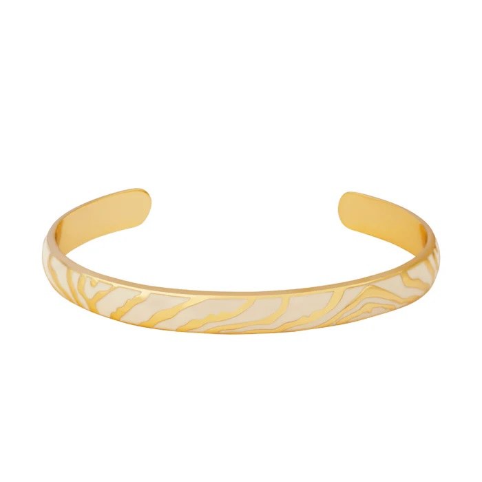 White and Gold Zebra Bangle