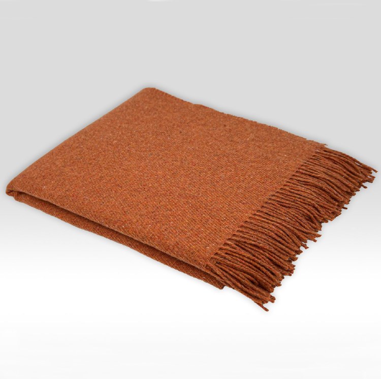 Foreverwool Recycled Merino Wool Throw Ember Orange