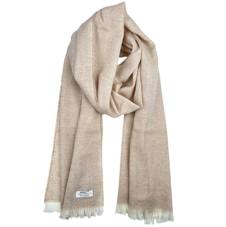 Merino-Cashmere Scarf Natural Cream and Beige
