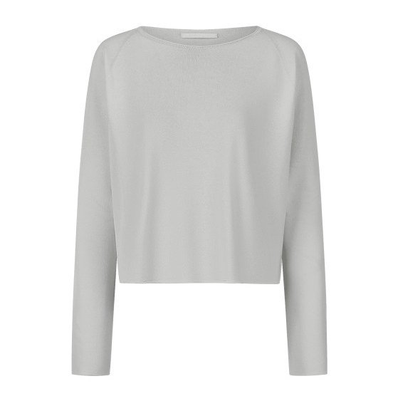 Cropped Viscose Knit Pearl Grey