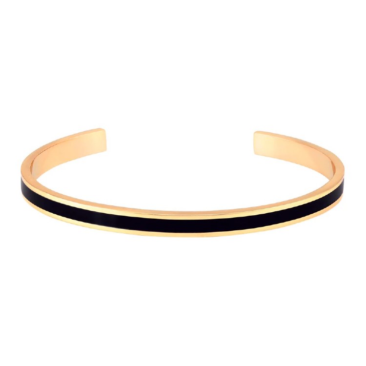 Adjustable Black and Gold Bangle