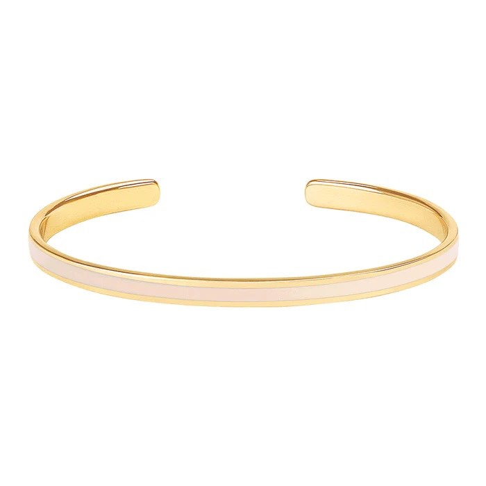 Adjustable White and Gold Bangle