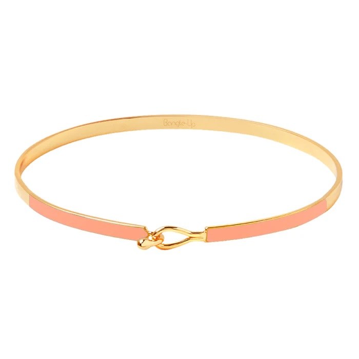 Coral and Gold Teardrop Clasp Bracelet