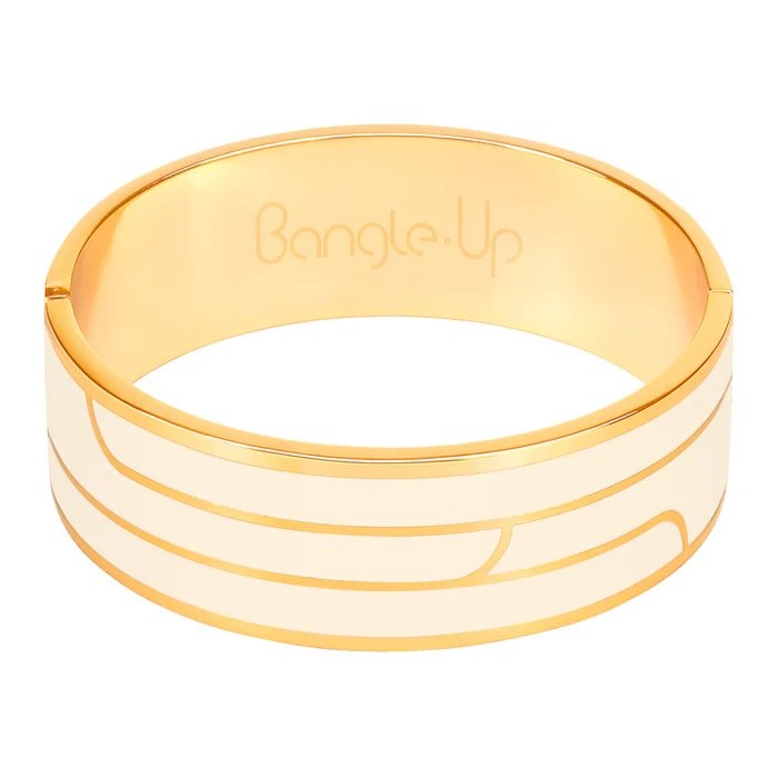 White and Gold Art Deco Bangle