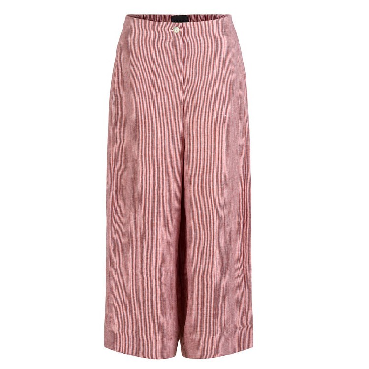 Picante-Red Striped Irish Linen Trousers