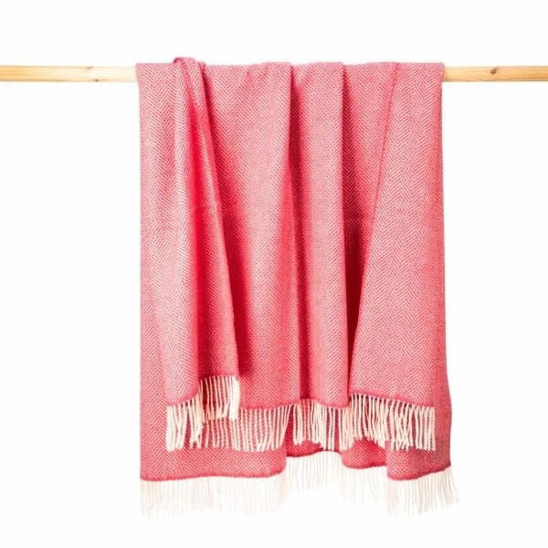 Merino-Cashmere Throw Bubblegum Pink