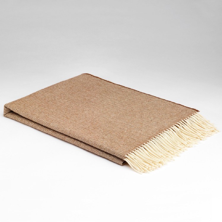 Supersoft Merino Lambswool Throw Spotted Butterscotch
