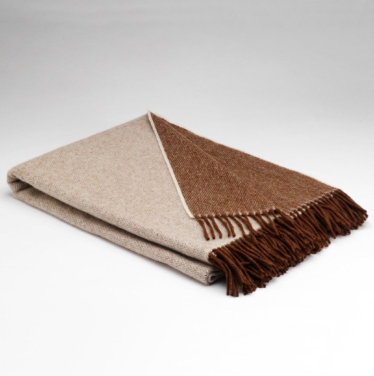 Supersoft Merino Lambswool Throw Cappucino Reversible