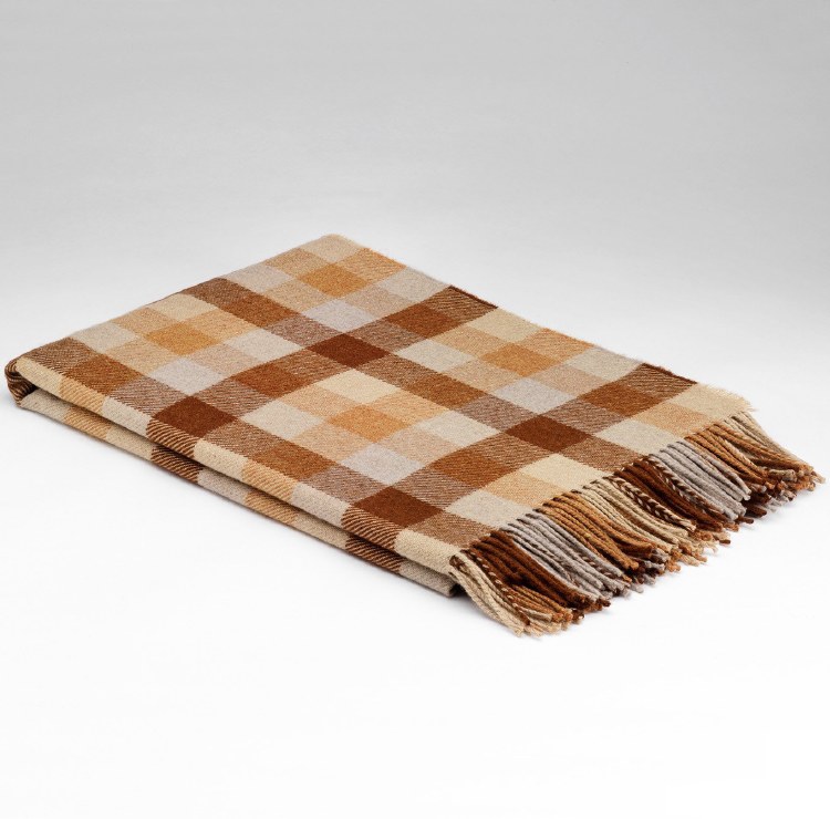 Supersoft Merino Lambswool Throw Caramello