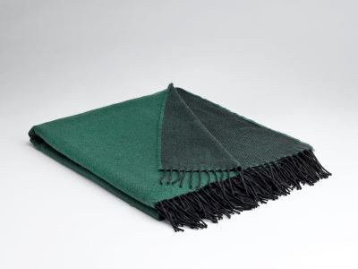 Supersoft Merino Lambswool Throw Emerald Reversible