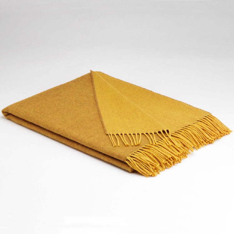 Supersoft Merino Lambswool Throw Reversible Honey