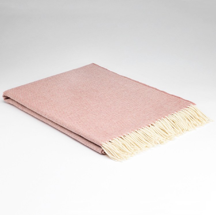 Supersoft Merino Lambswool Throw Rosebay Pink