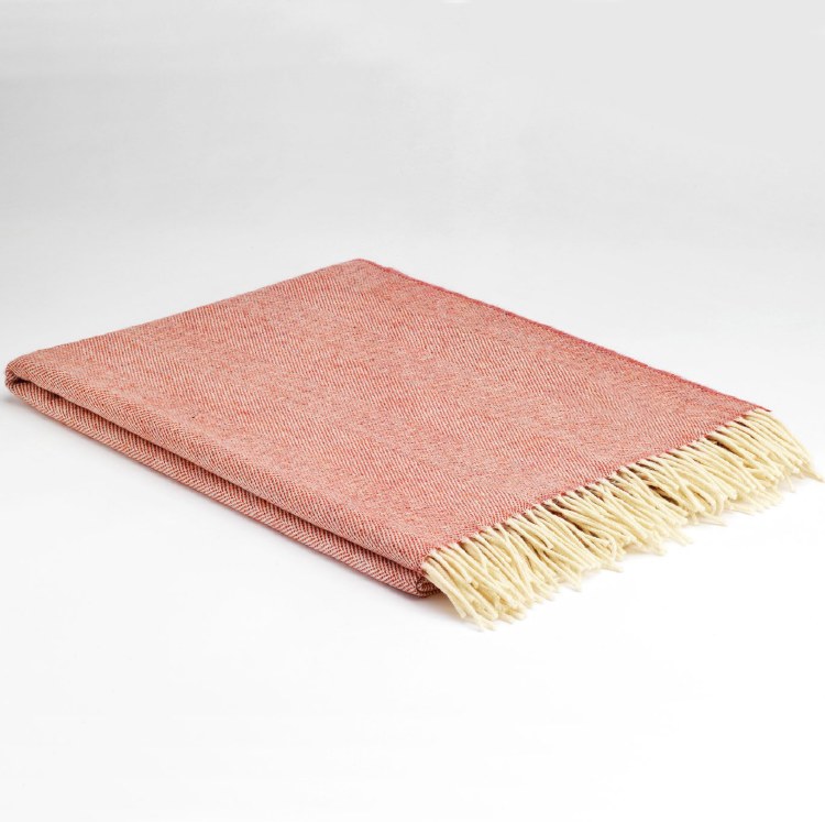 Supersoft Merino Lambswool Throw Spotted Terracotta