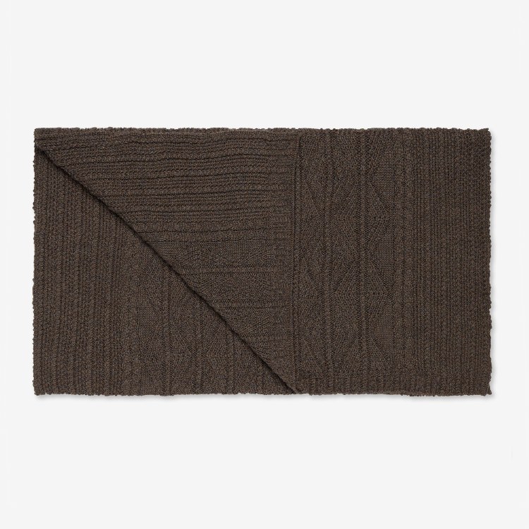 Large Alpaca-Silk Aran Wrap Brown Marl