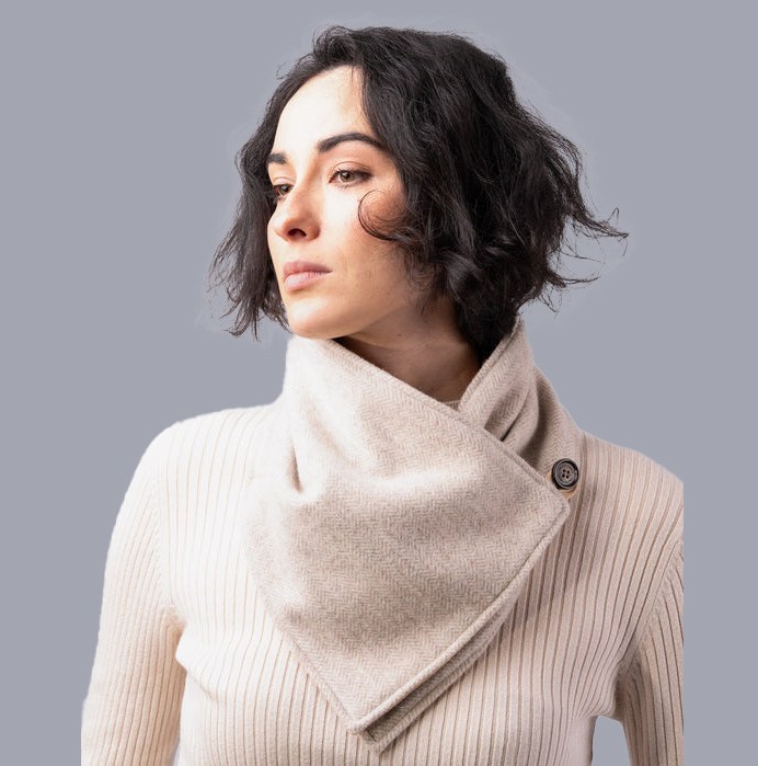 Alpaca Wool Tweed Reversible Snood