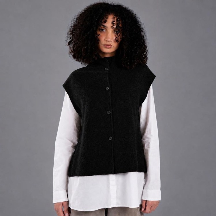 Runu Boiled Wool Black Vest