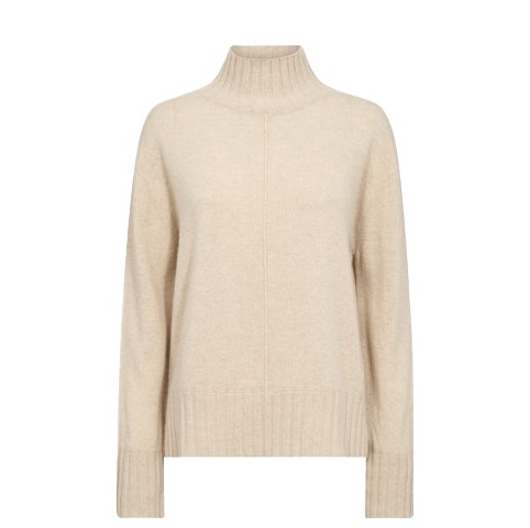 Butteremilk Cashmere relaxed highneck knit
