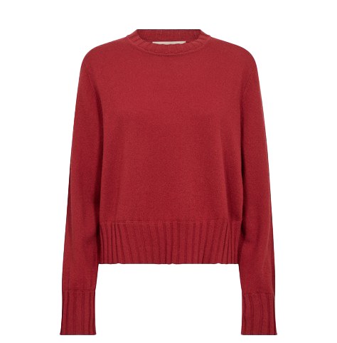 Lava red Cashmere crewneck knit