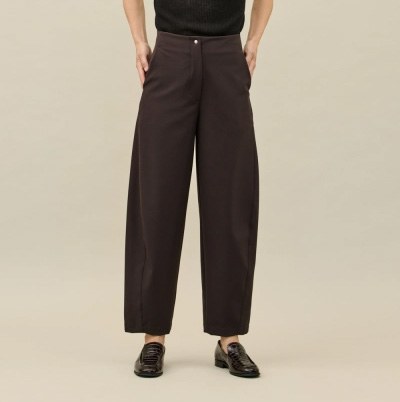 Cocoa Barrel-leg Trousers