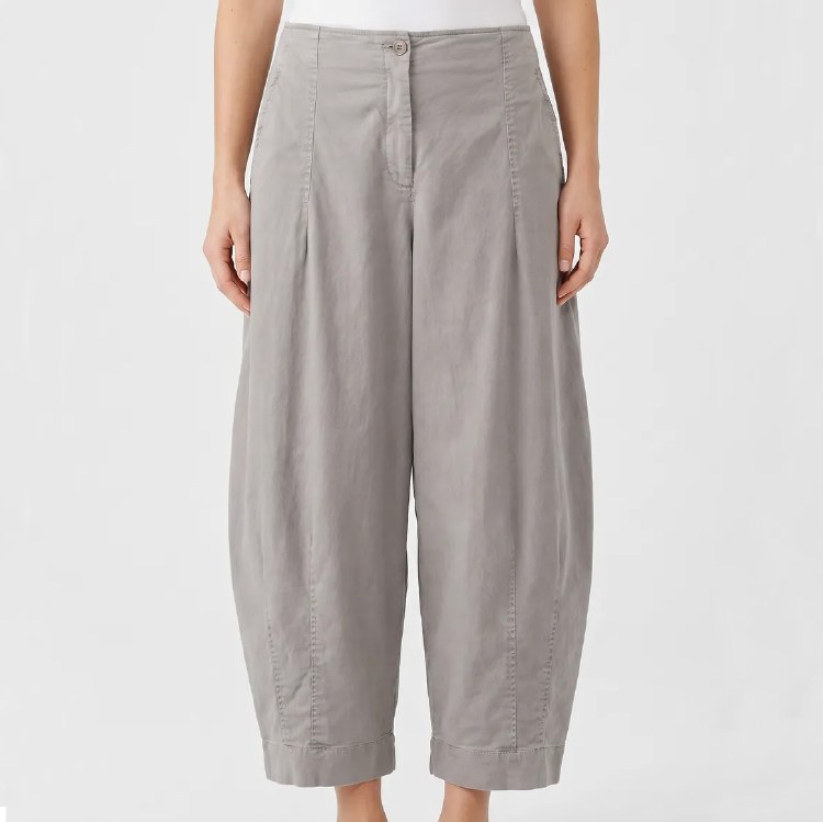 Ecru Cotton Lyocell Moleskin Trousers