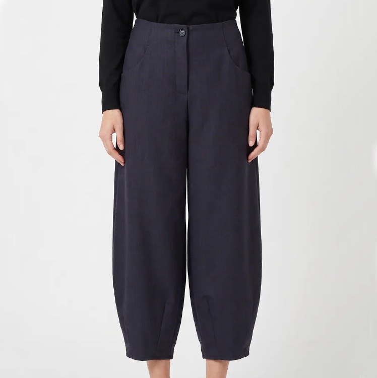 Wool-Blend Navy and Brown Gingham Check Trousers