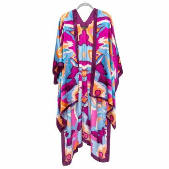 Silk Kimono Abstract 'Teibi' Print