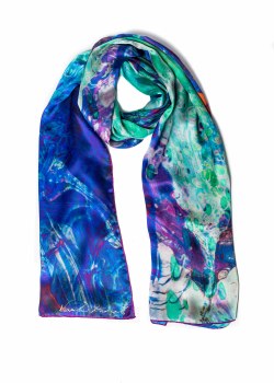 Long Silk Scarf Sea Dive