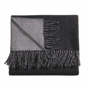 Reversible Alpaca Throw Charcoal and Grey