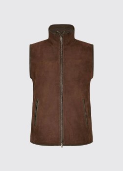 Dunhill Leather Gilet Walnut Brown