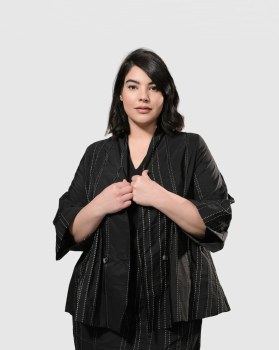 Black Jacket with White Stitching
