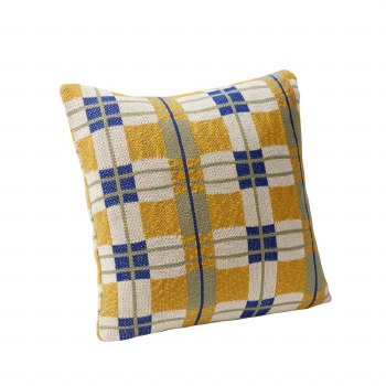 Additional picture of Check Yellow, Blue and Green Cushion