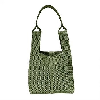 Textured Pistachio Green Leather Bag