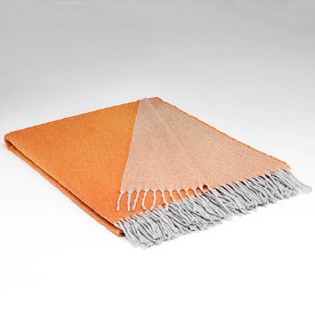 Cashmere Throw Satsuma Orange and Dove