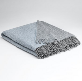 Merino Throw Reversible Starlight Blue