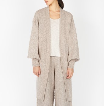 Long Wool Cardigan Eggshell Marl