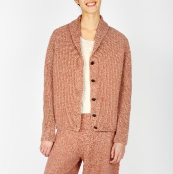 Shawl Collar Cardigan Terracotta Marl