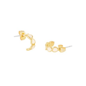 White and Gold Circular Earrings