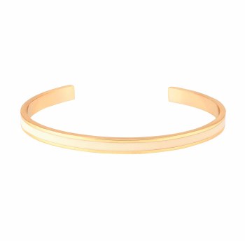 White and Gold Slim Bangle