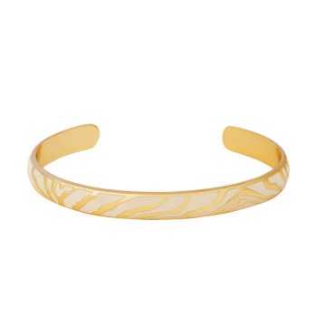 White and Gold Zebra Bangle