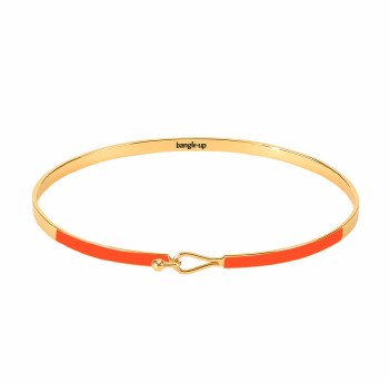 Tangerine and Gold Teardrop Clasp Bracelet