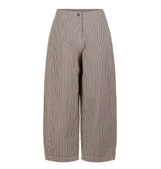 Cotton Seersucker Wide Leg Trousers Nettle Grey