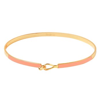 Coral and Gold Teardrop Clasp Bracelet