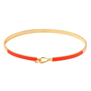 Tangerine and Gold Teardrop Clasp Bracelet