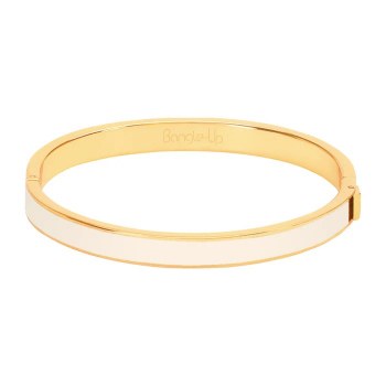 White and Gold Clasp Bangle