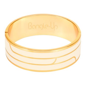 White and Gold Art Deco Bangle