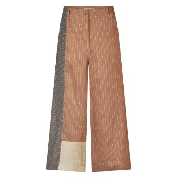 Anthracite-Multicolour Linen Stripe Trousers