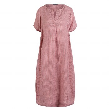 Picante-Red Striped Irish Linen Dress