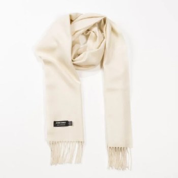 Merino Wool Scarf Chalk White