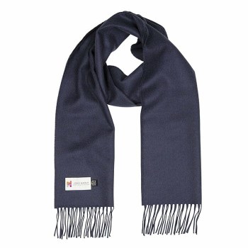 Merino Wool Scarf Navy Blue