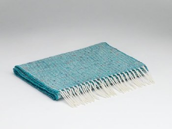 Tweed Scarf Peacock Blue